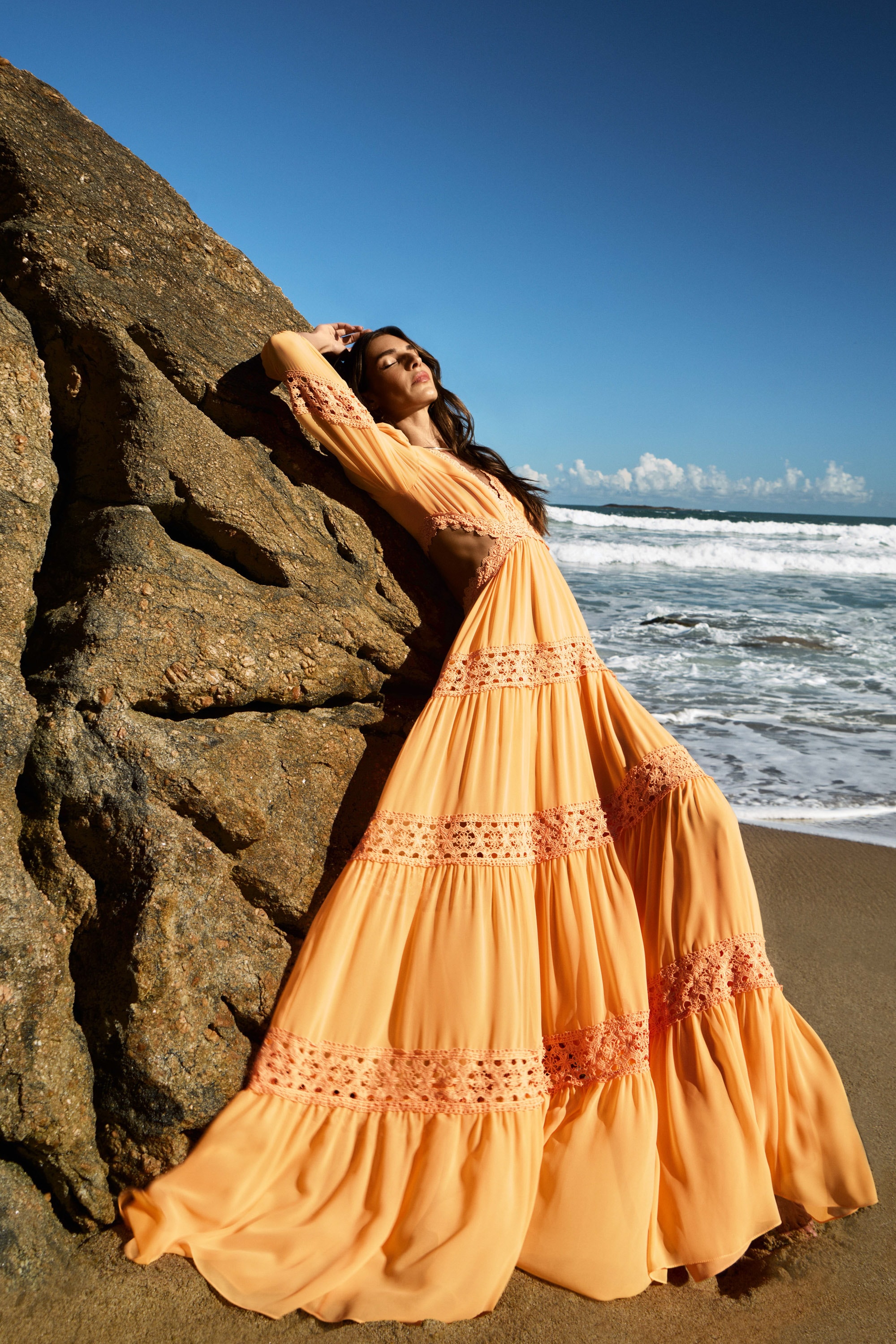 Vestido longo corinne Coral
