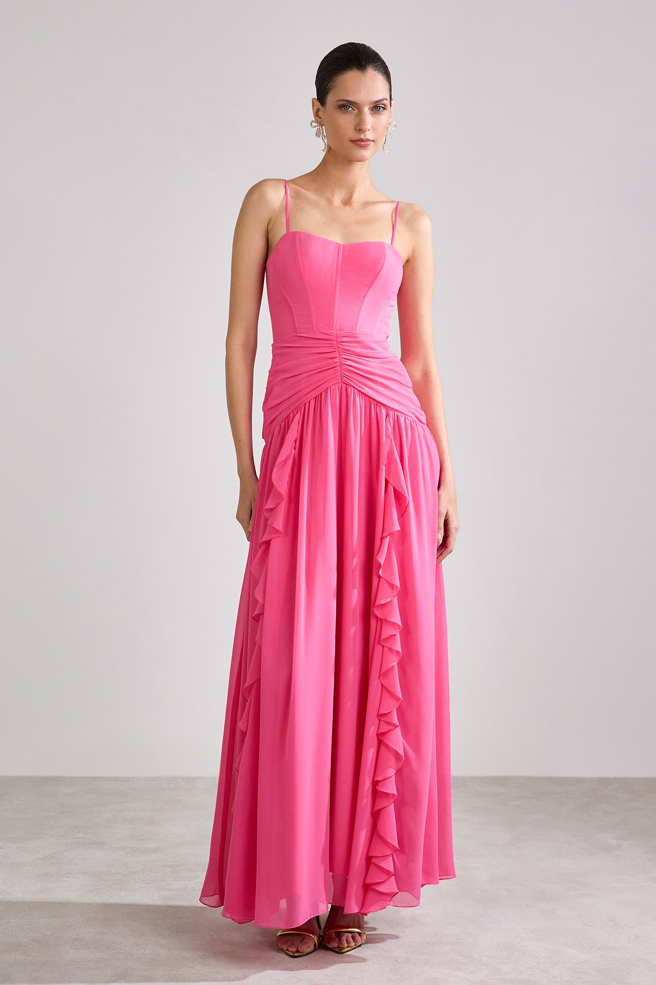 Vestido longo corset jabours Pink