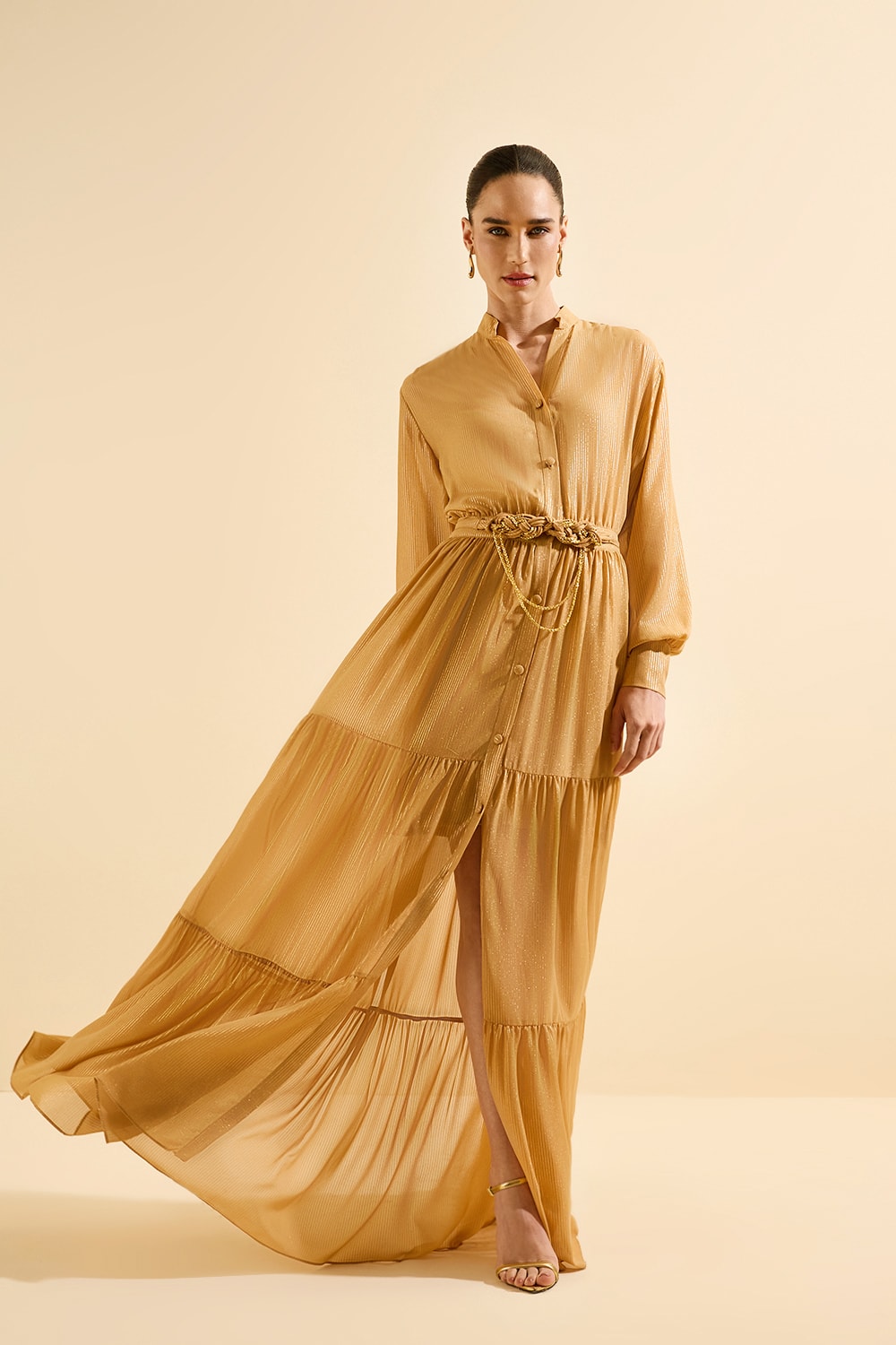 Vestido longo goldie c Cookie