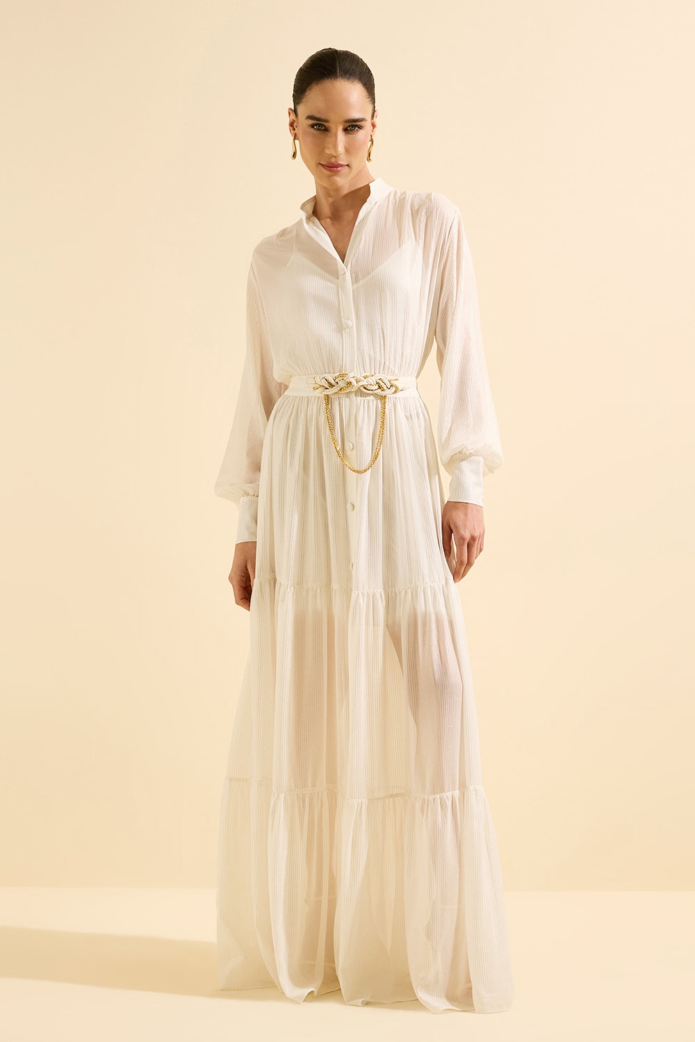 Vestido longo goldie c Off-White