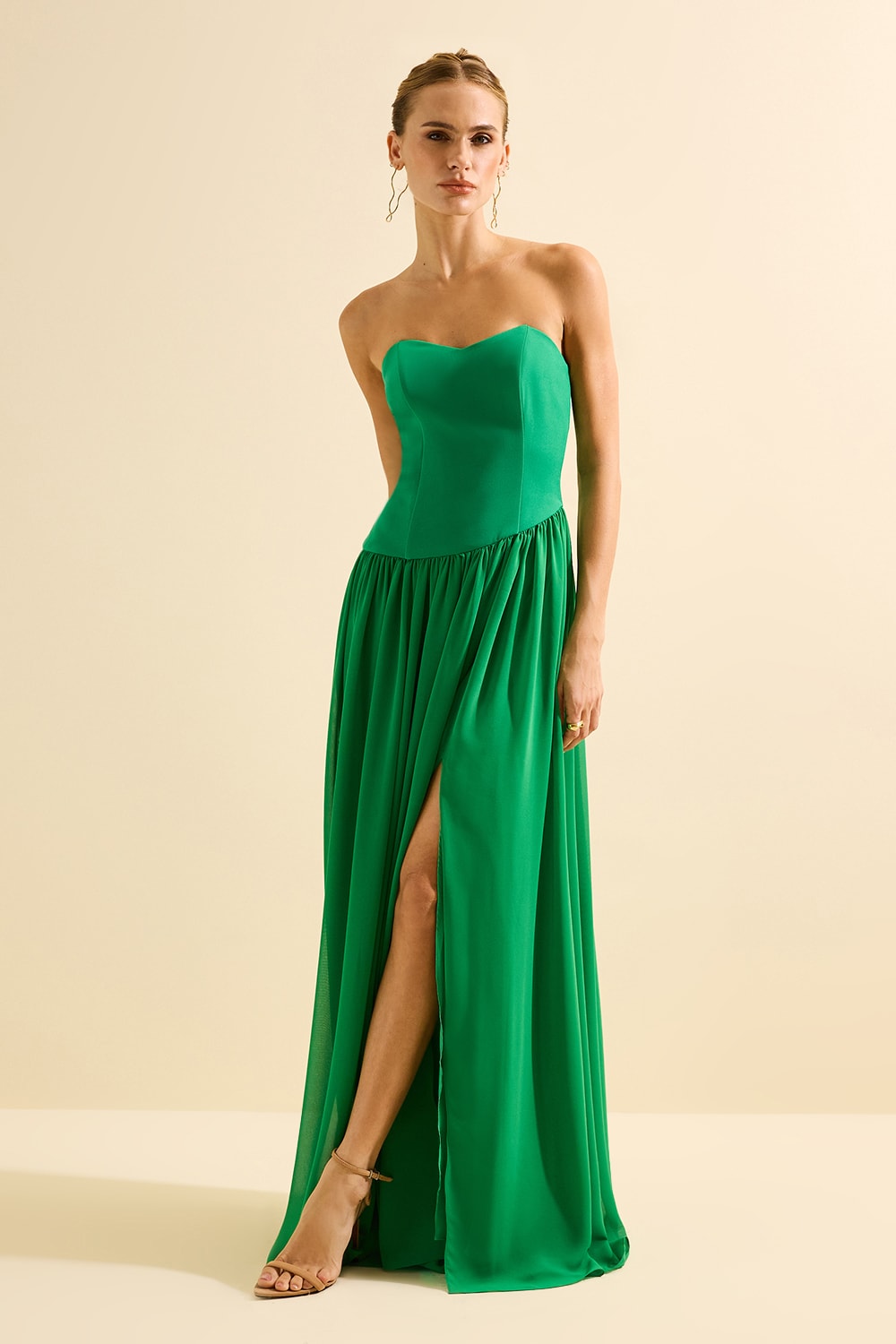 Vestido longo havana Esmeralda