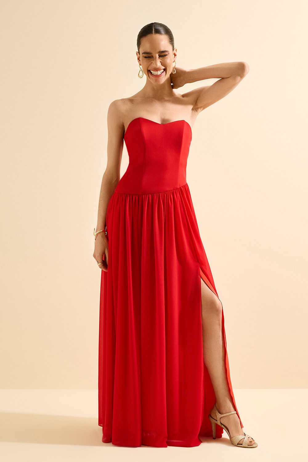 Vestido longo havana Vermelho