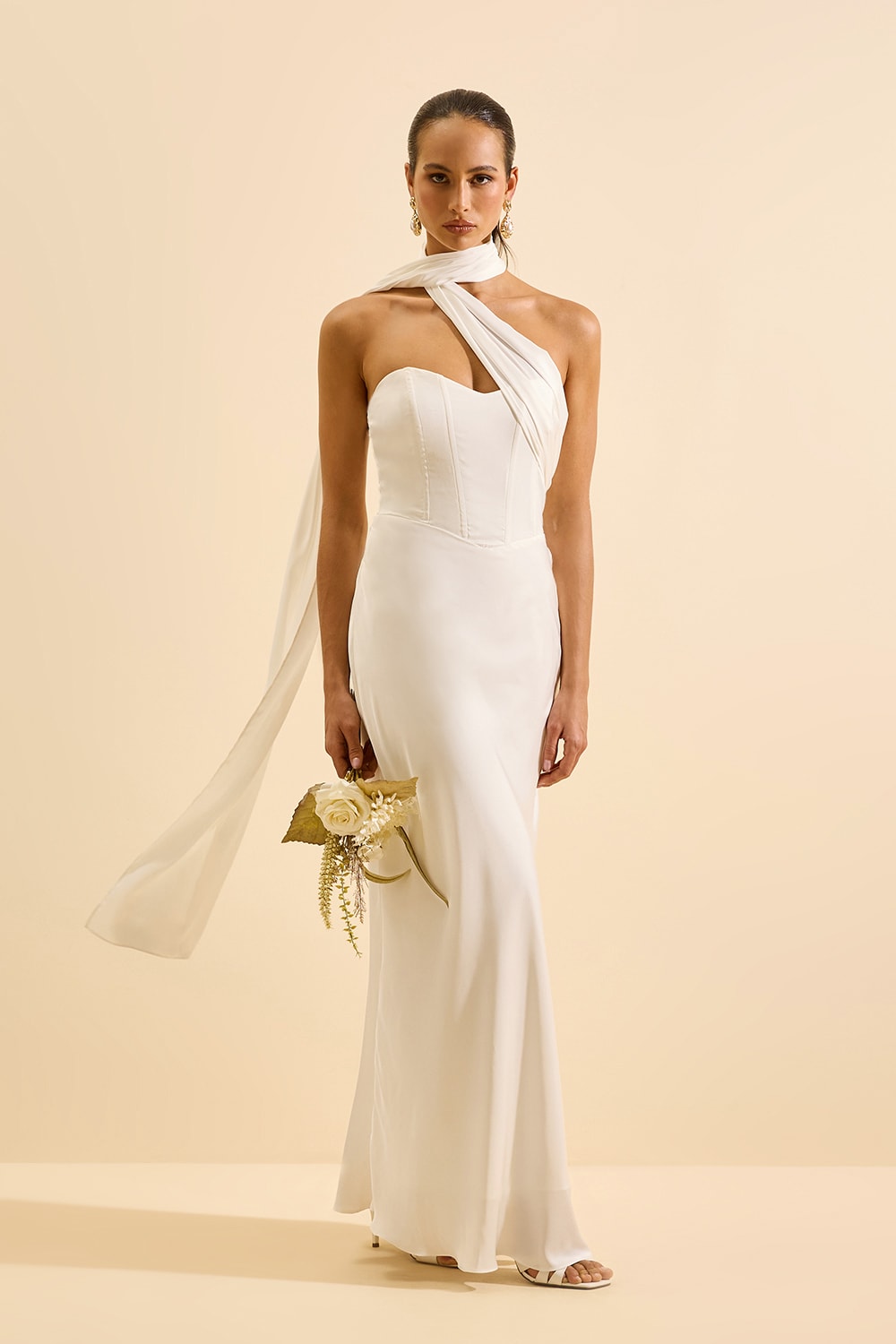 Vestido longo isla Off-White