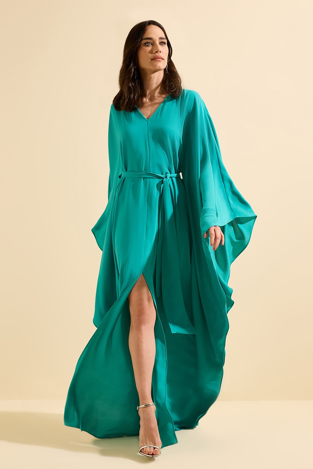 Vestido longo kaftan Verde Água