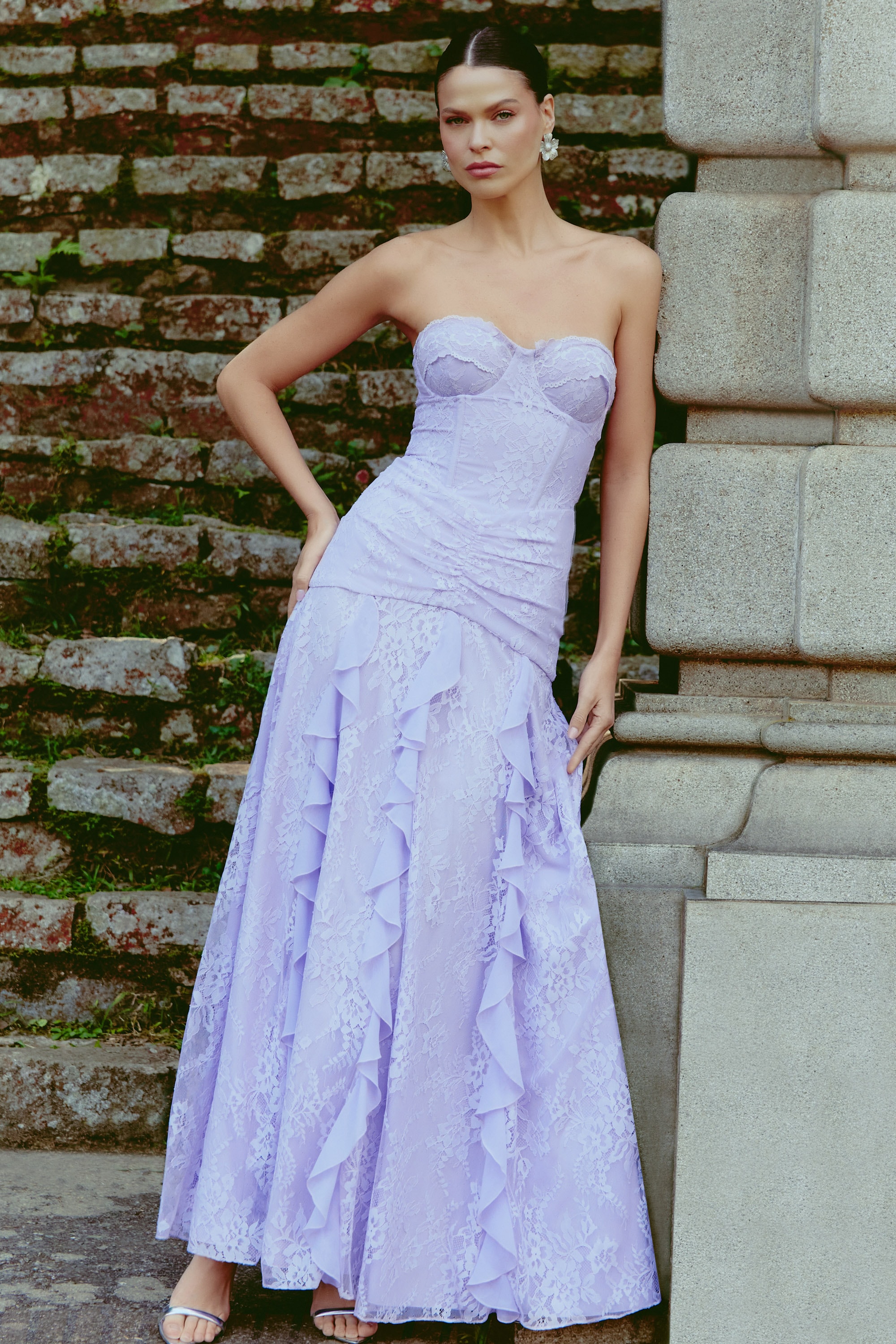 Vestido longo leveza Lilas