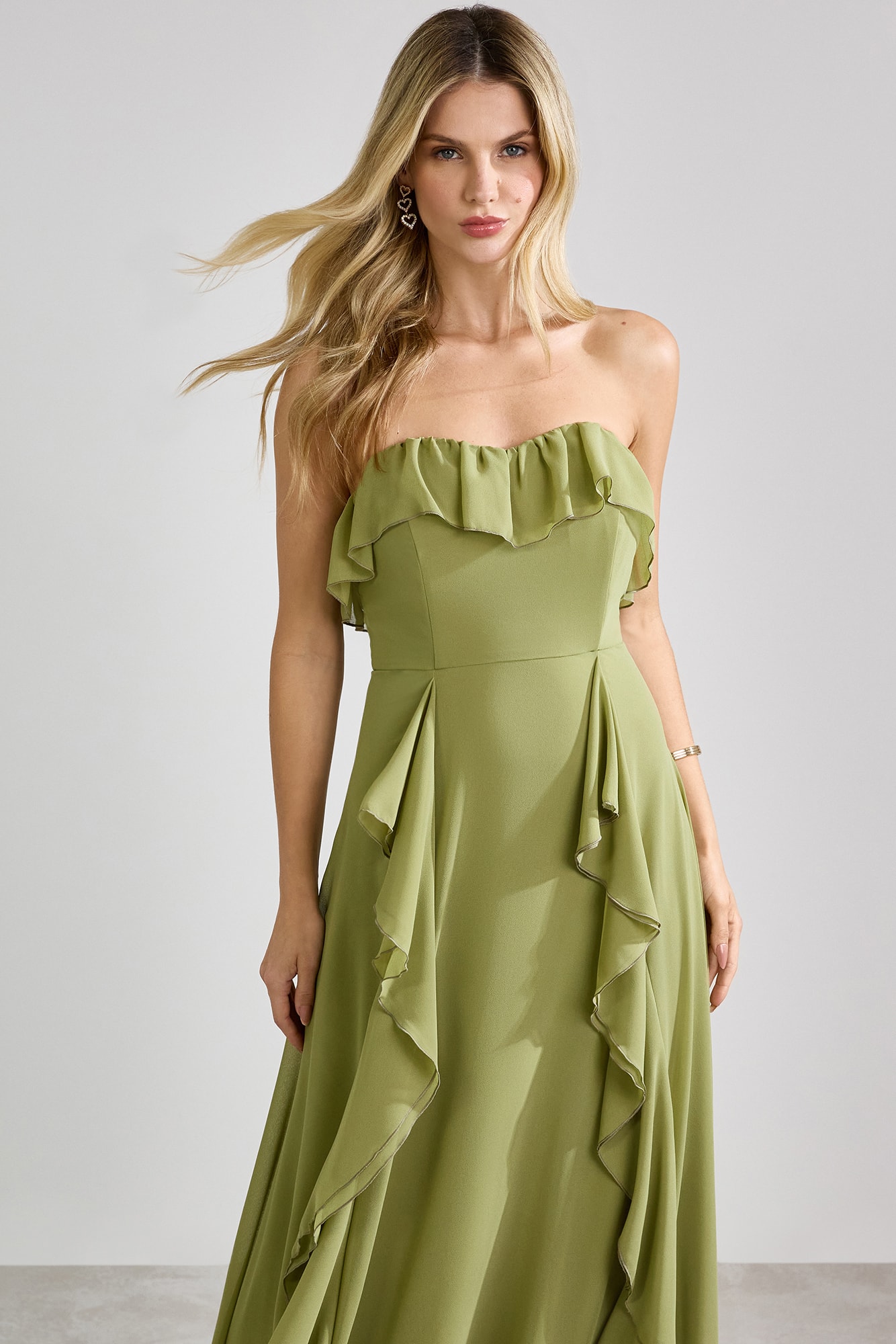 Vestido longo lila Verde