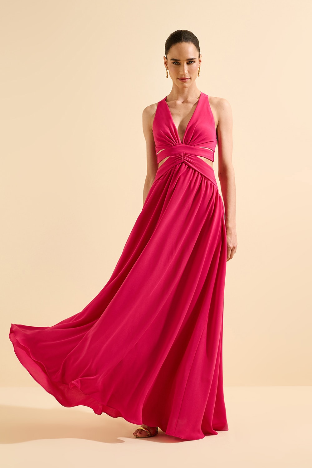 Vestido longo lis Pink
