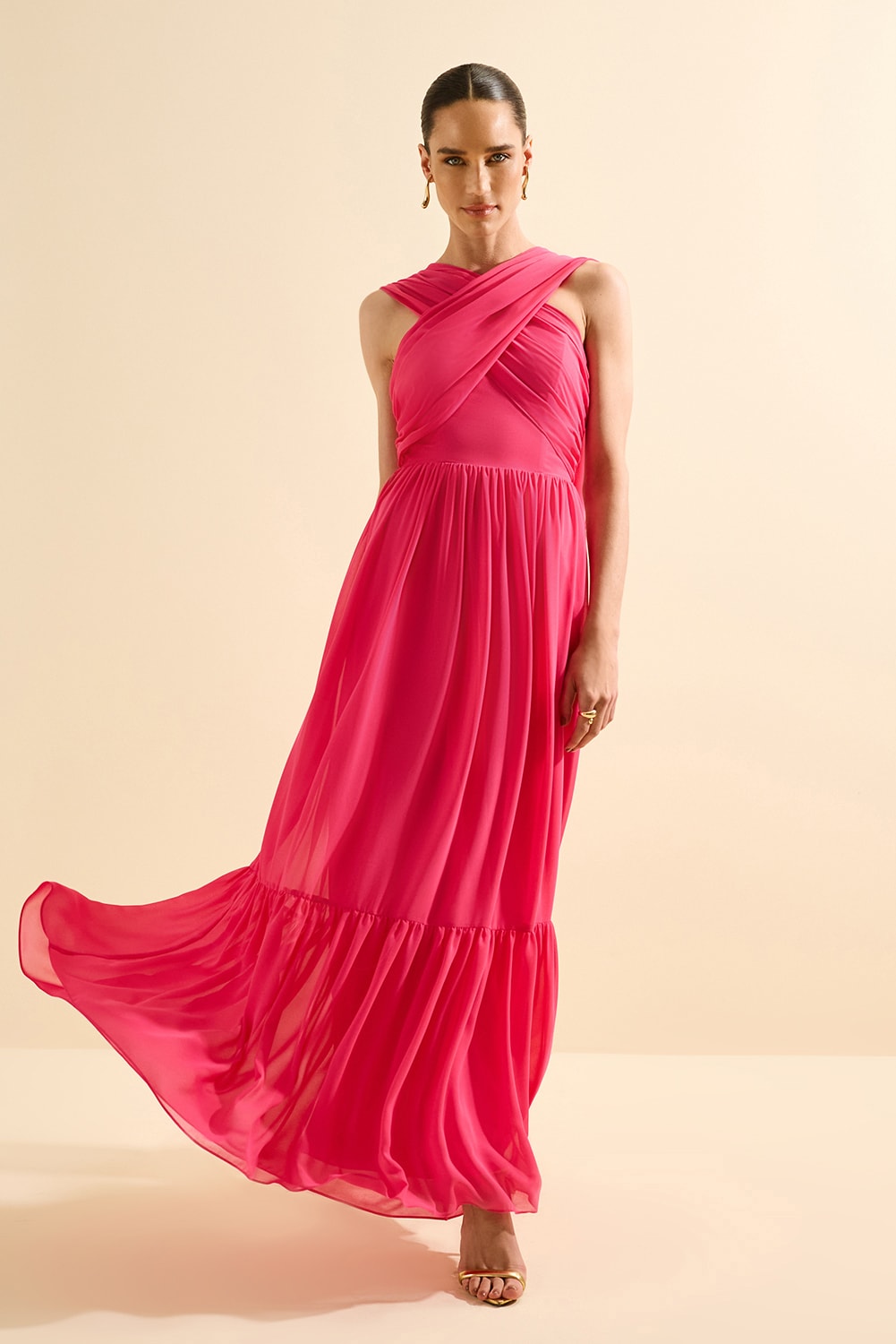 Vestido longo luar Pink