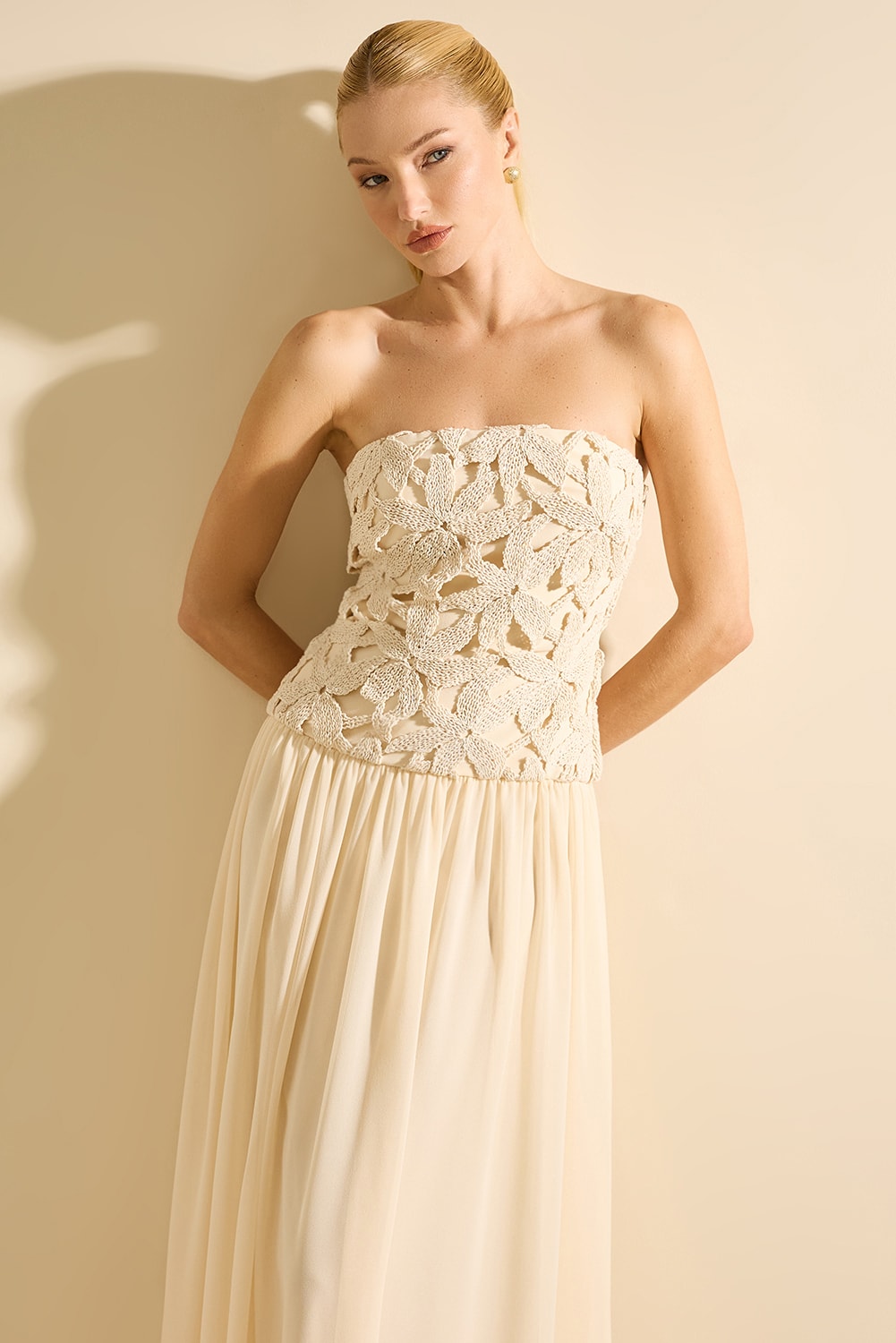 Vestido longo marina Areia