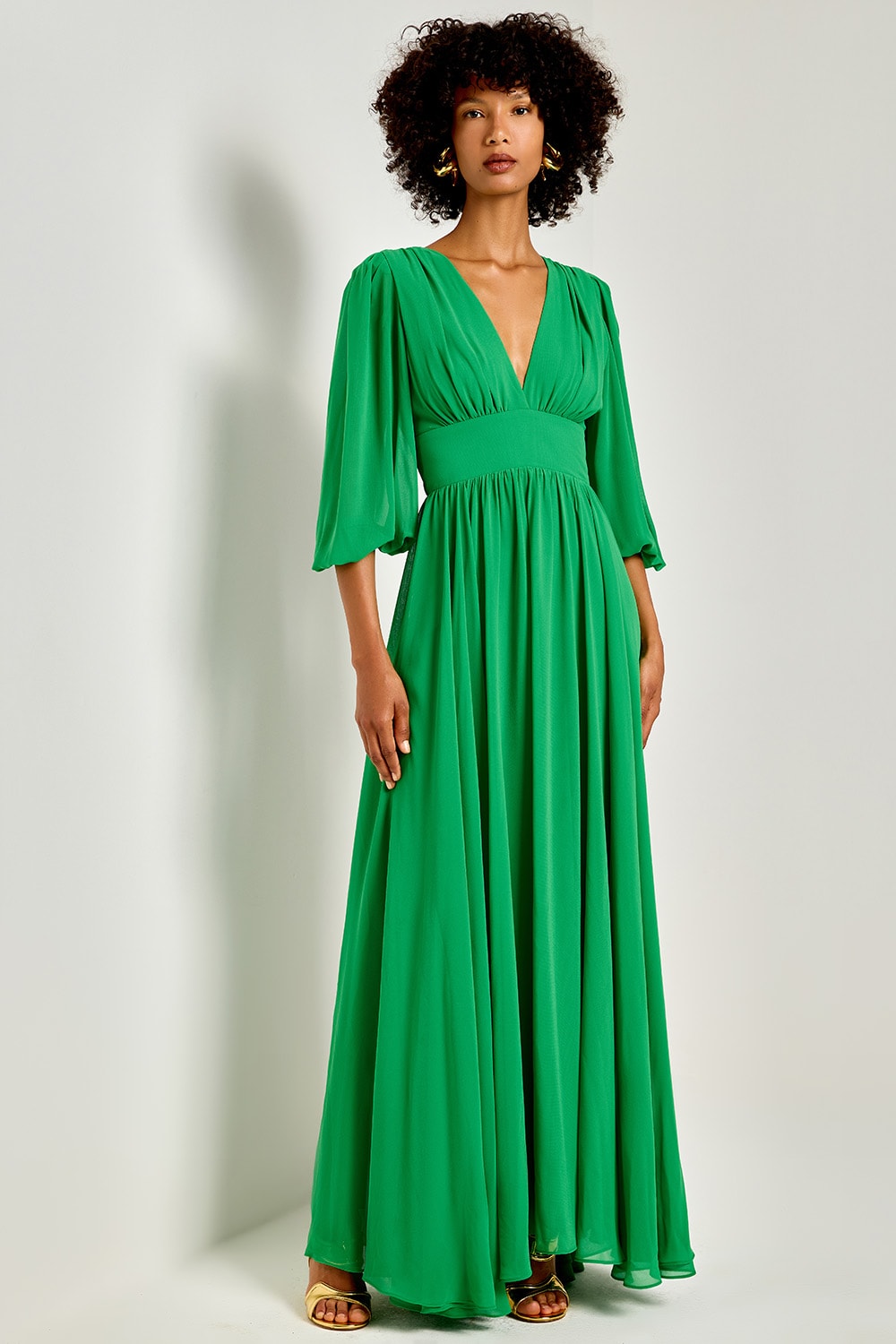 Vestido longo mirian Esmeralda