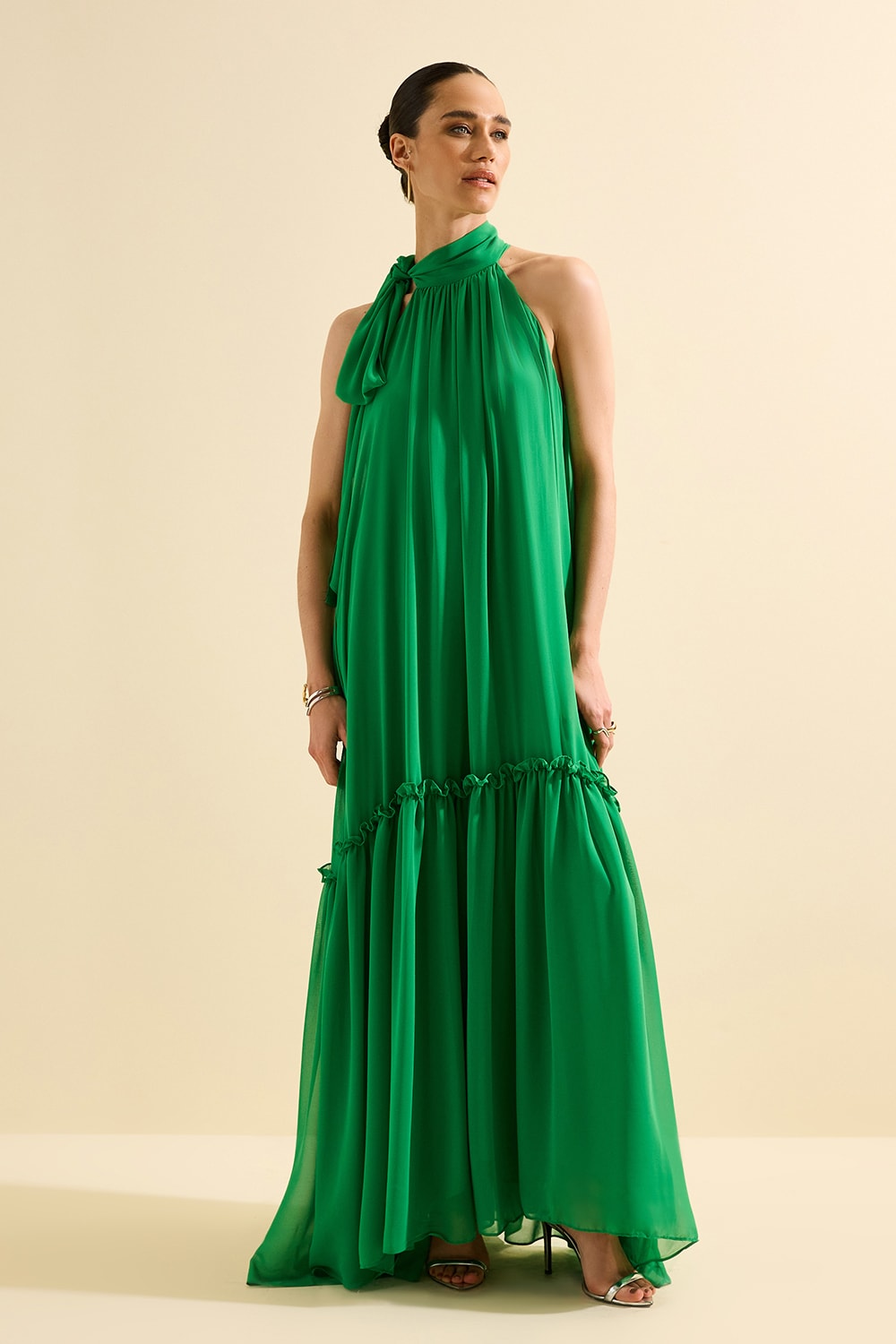 Vestido longo nó Esmeralda