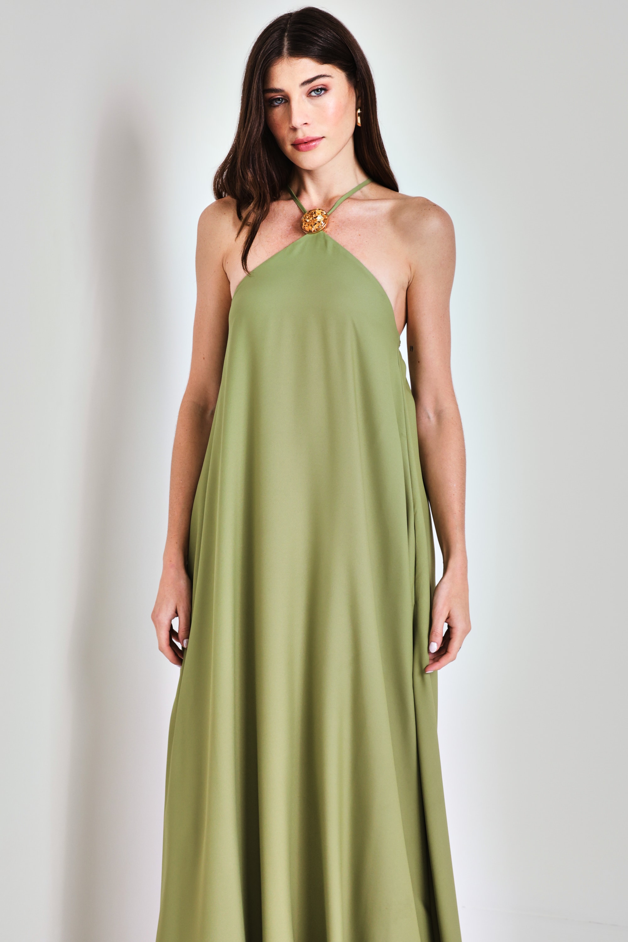 Vestido longo primavera Verde