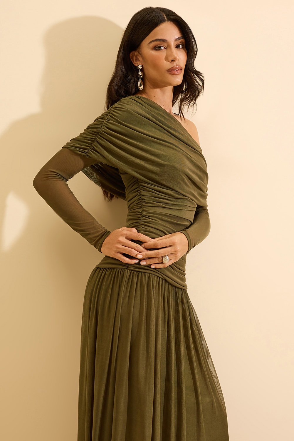 Vestido longo psique - pré-venda Oliva