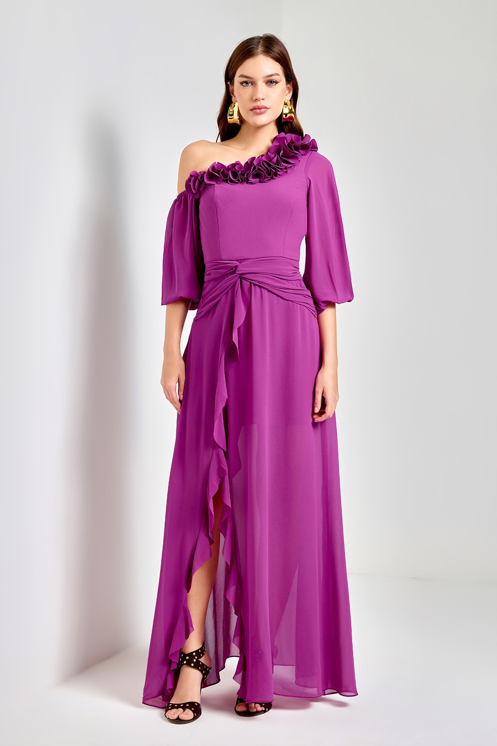 Vestido longo swanilda Magenta