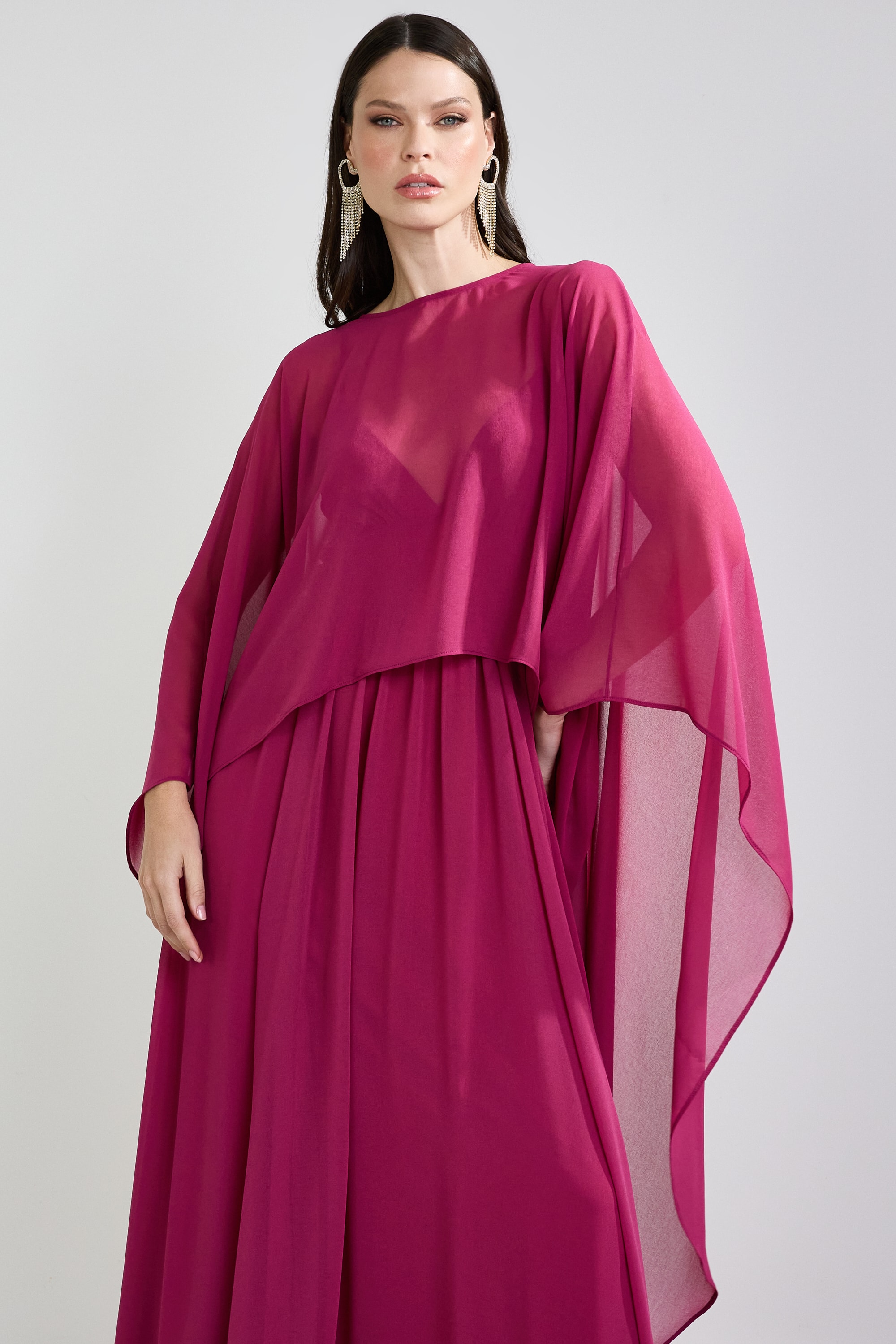 Vestido longo yara e Magenta