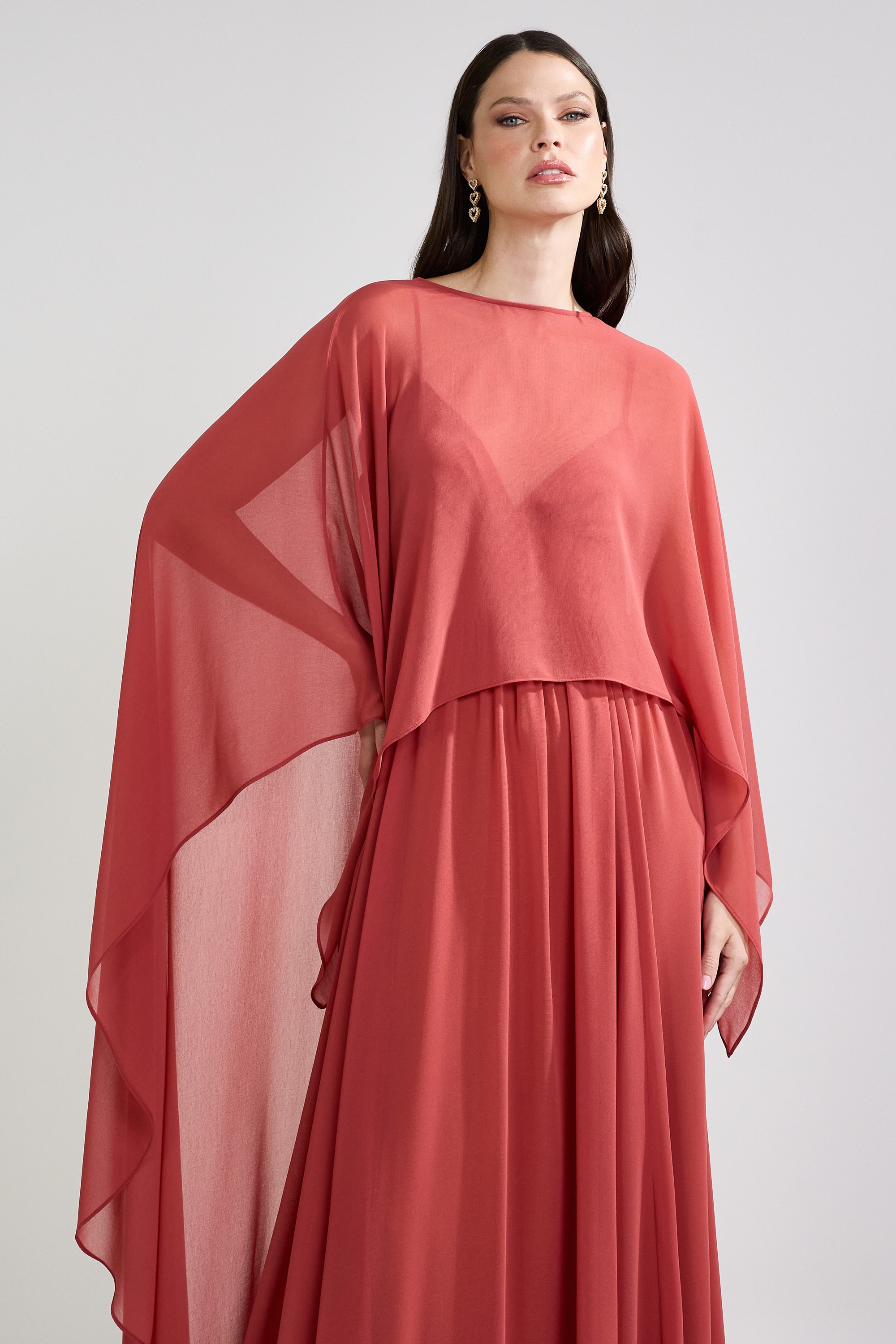 Vestido longo yara e Terracota