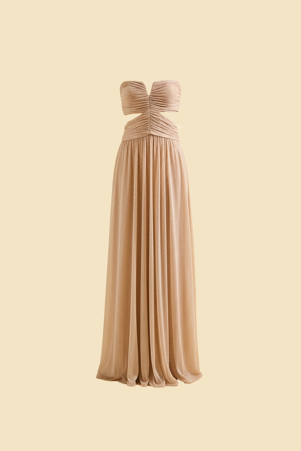 Vestido longo zoey Dourado