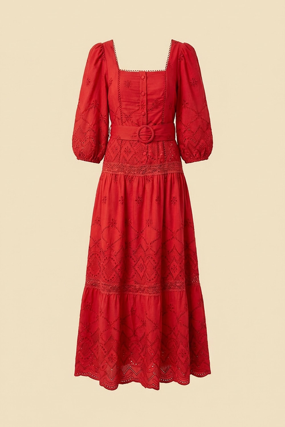 Vestido longuete julie c Vermelho