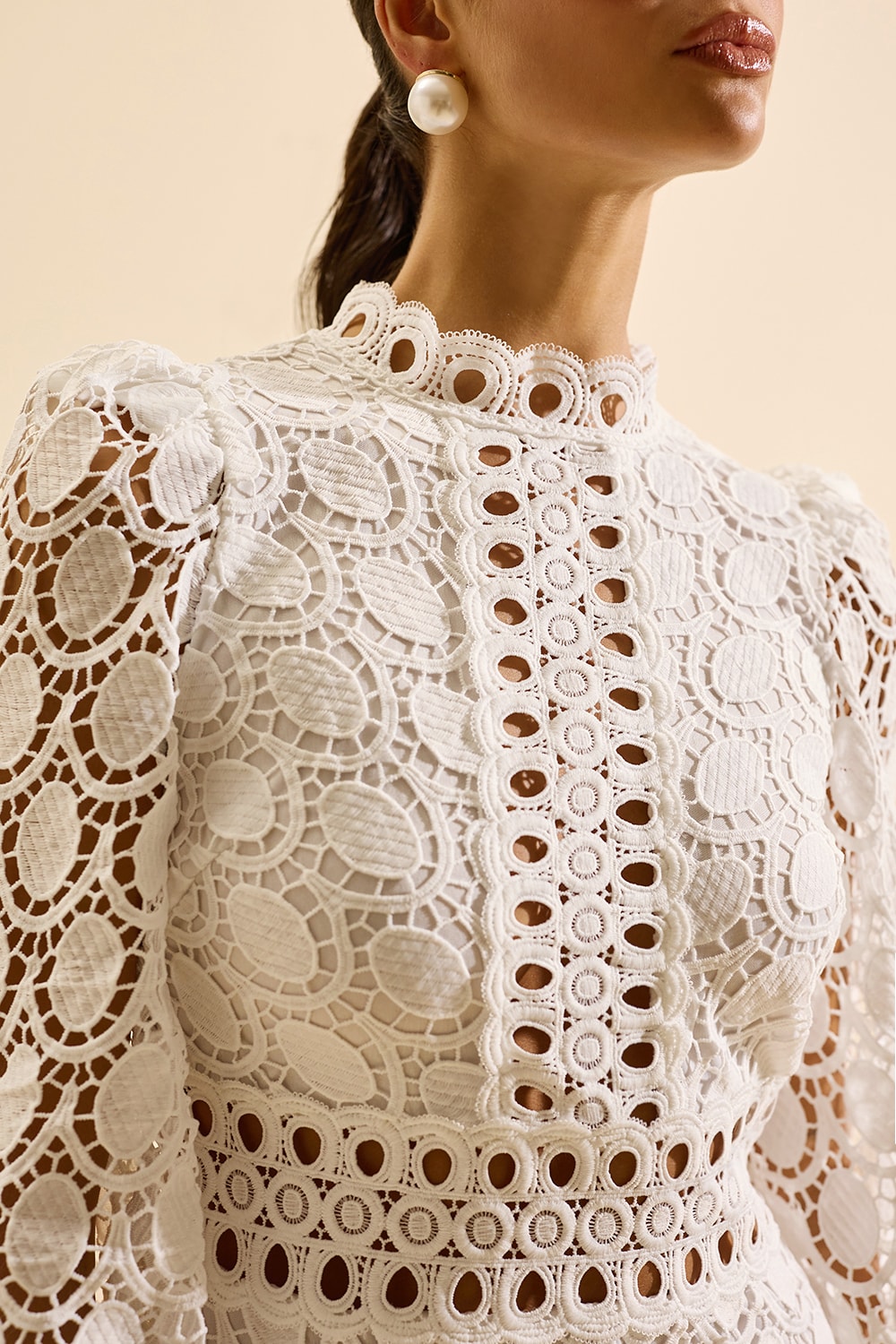Vestido lovely lace Off-White