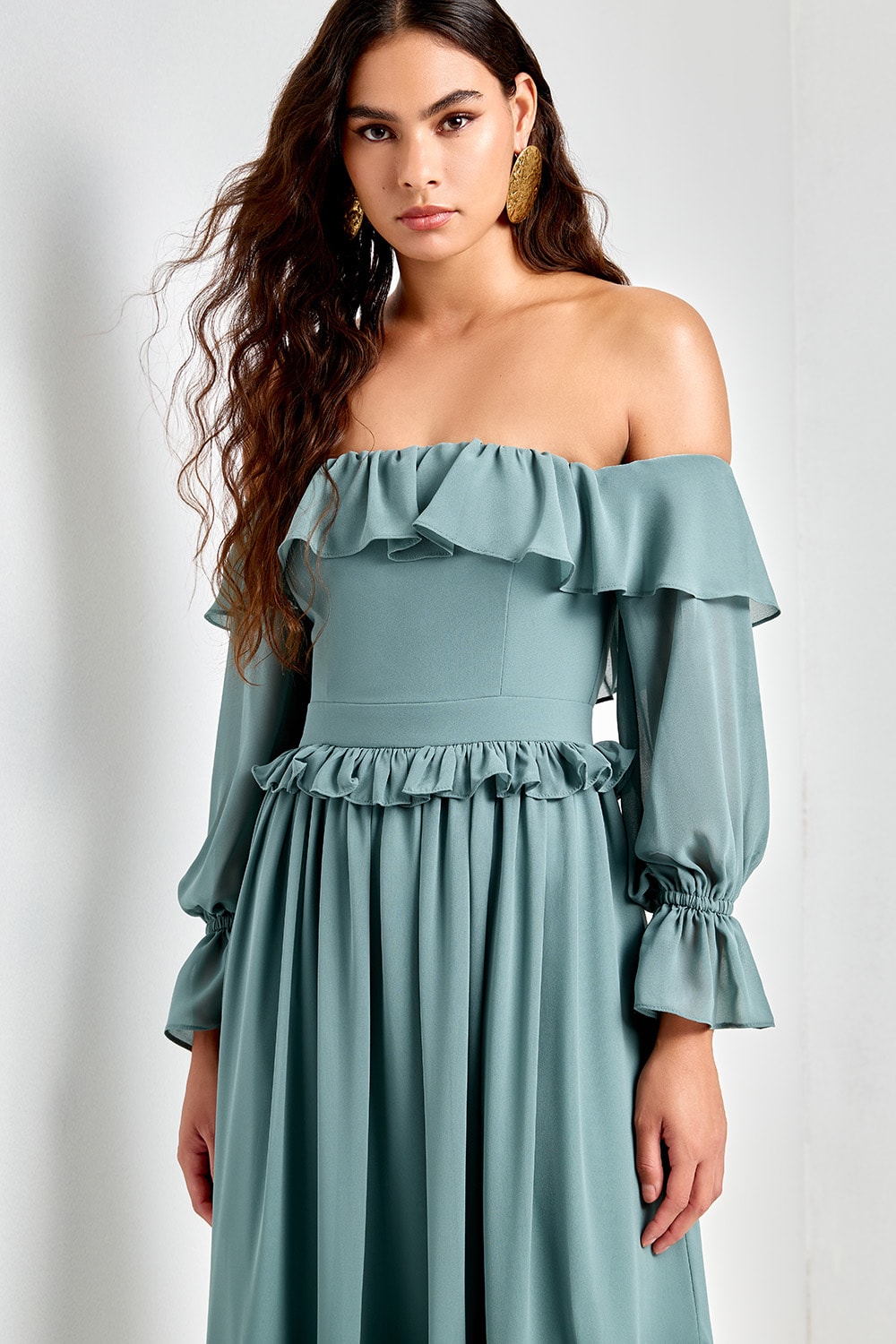 Vestido midi flavia Verde