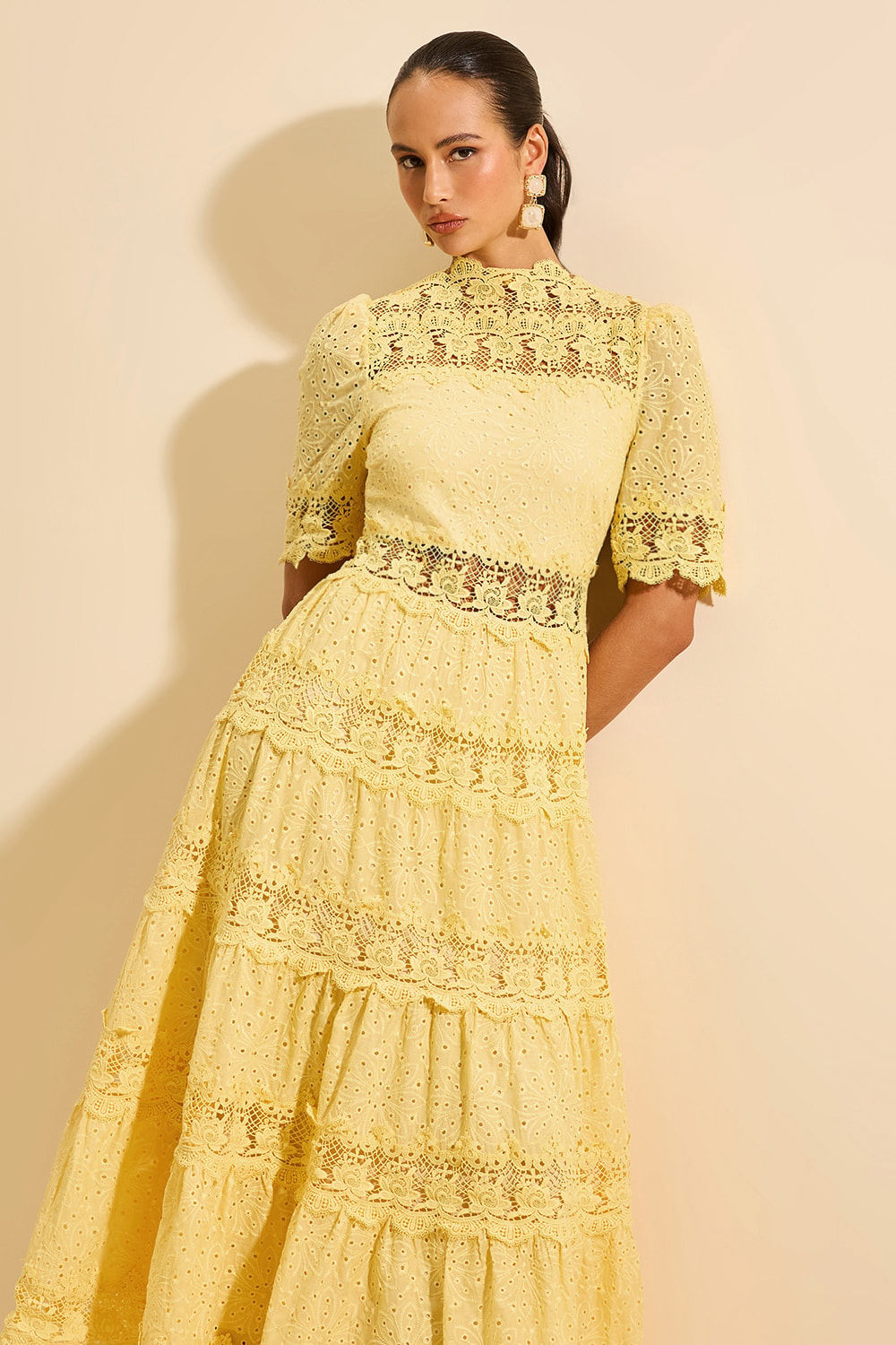 Vestido midi melanie Amarelo