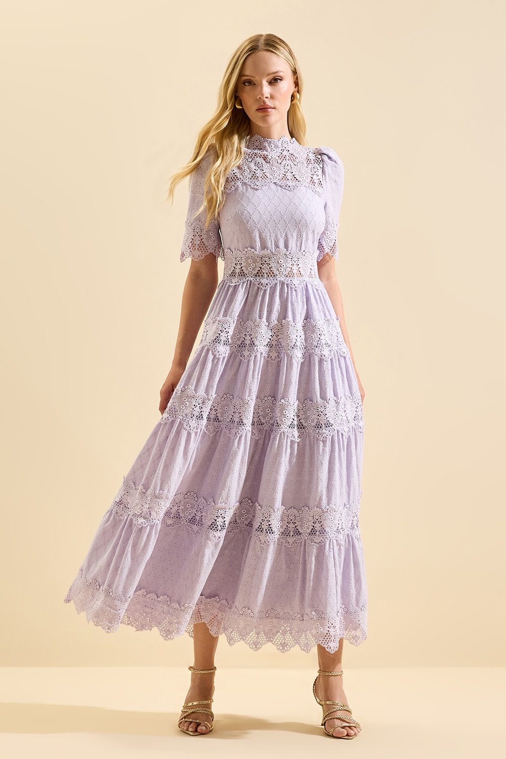 Vestido midi melanie Lilas