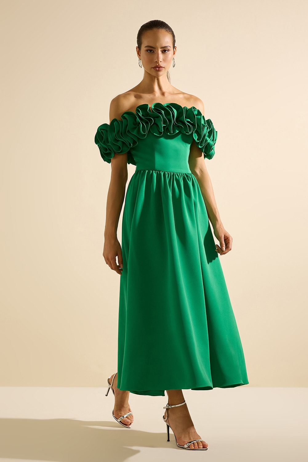 Vestido midi mirela Esmeralda
