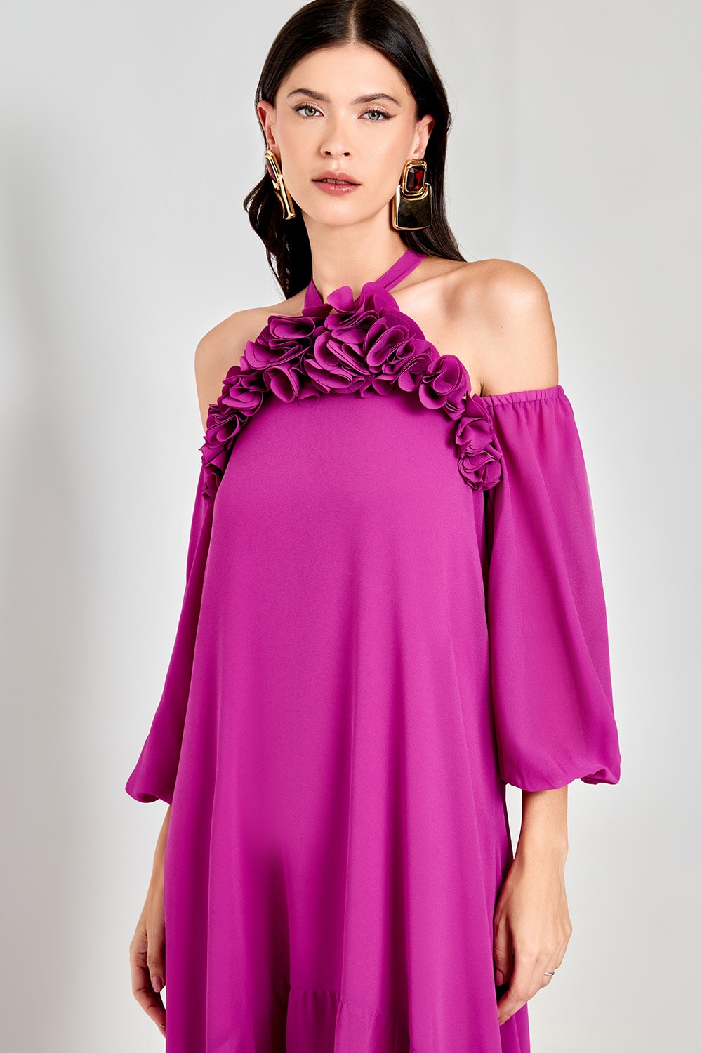 Vestido midi mullet swanilda Magenta