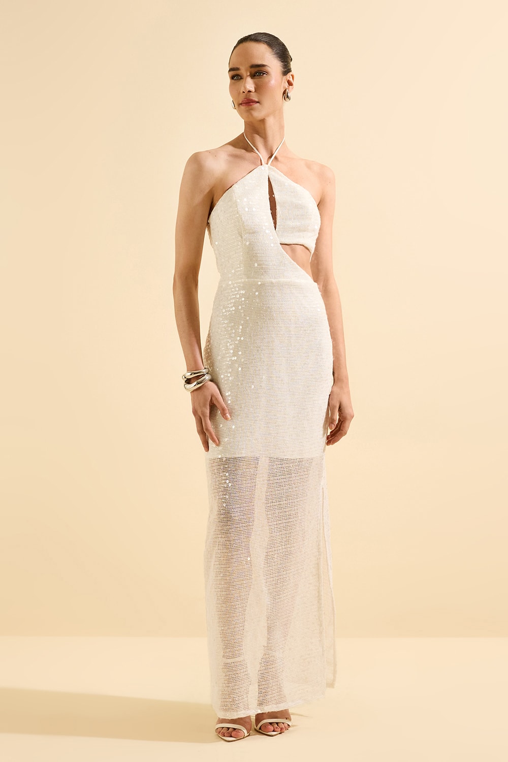 Vestido midi renee Off-White