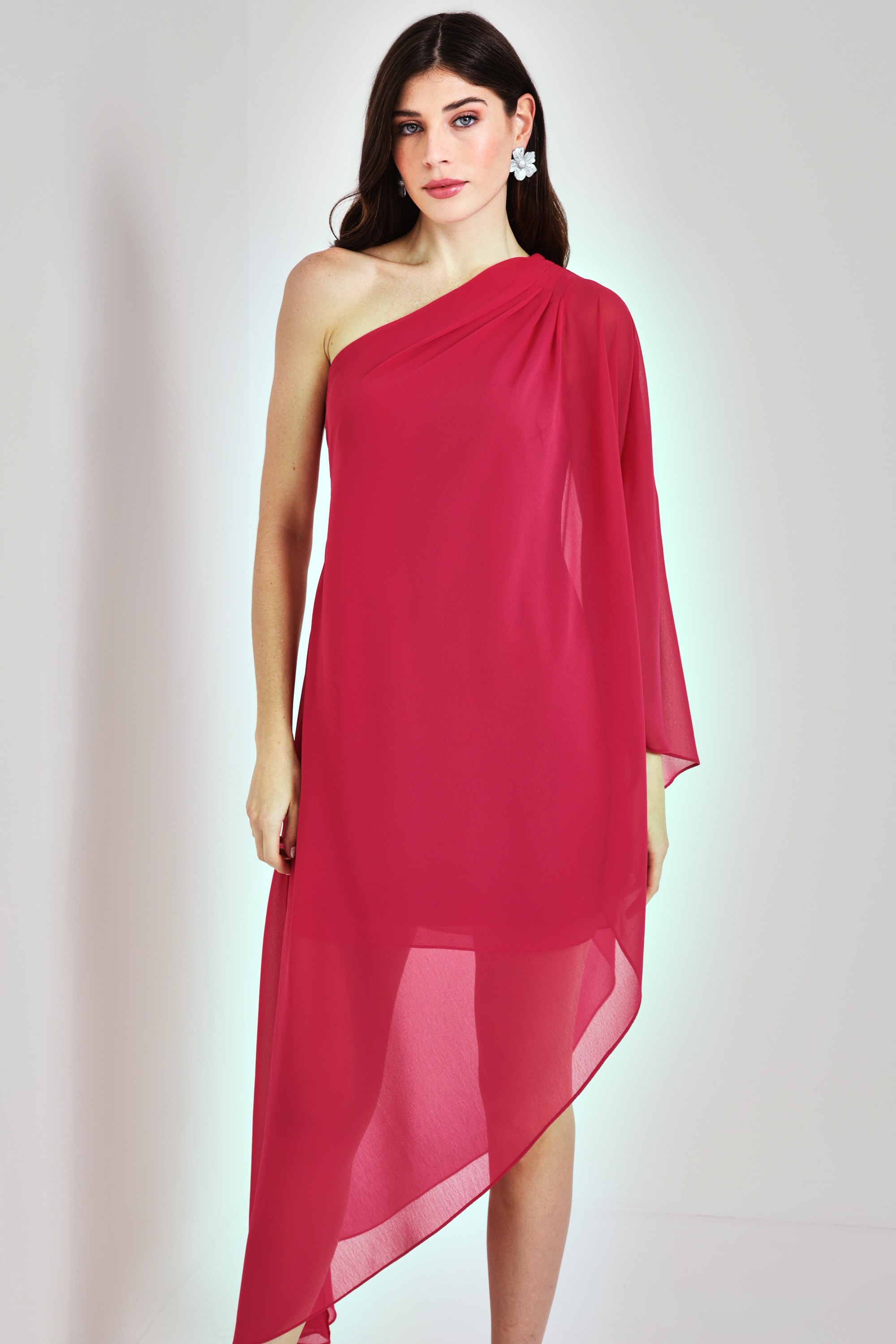 Vestido midi tucano chiffon Pink