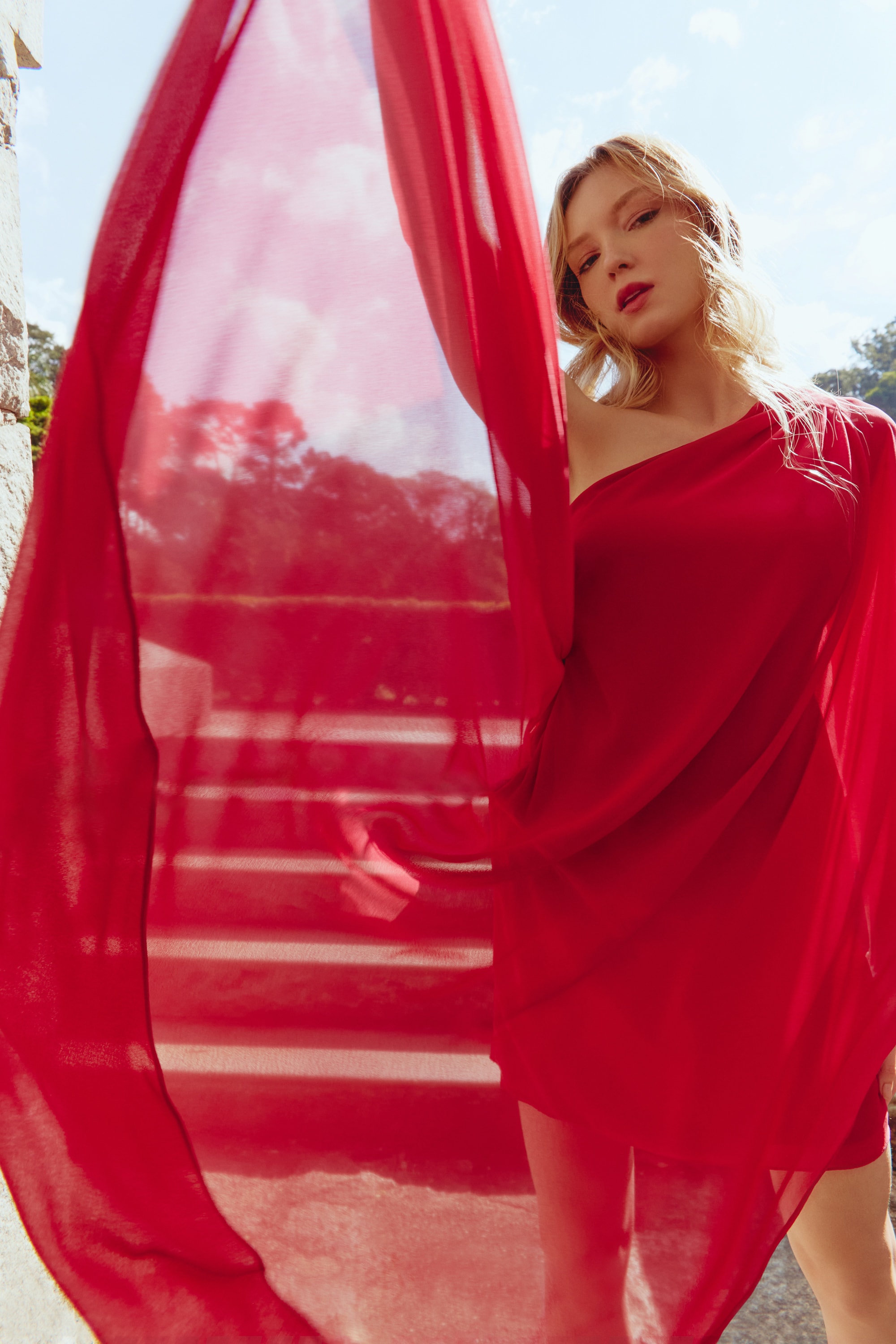 Vestido midi tucano chiffon Pink