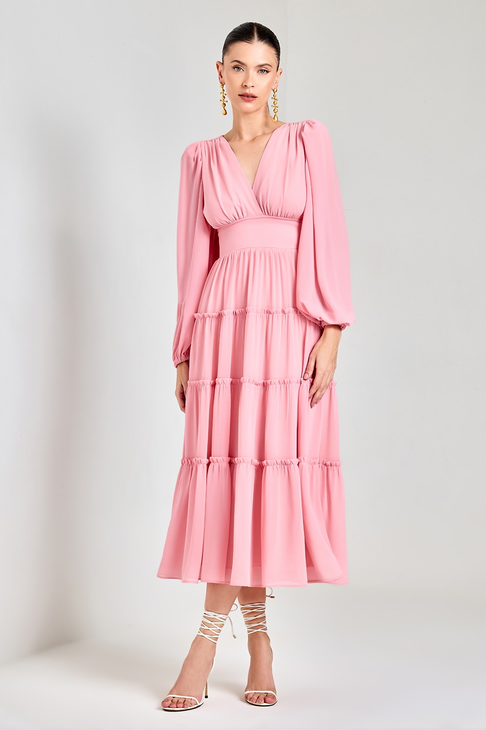 Vestido midi valentina Rosé