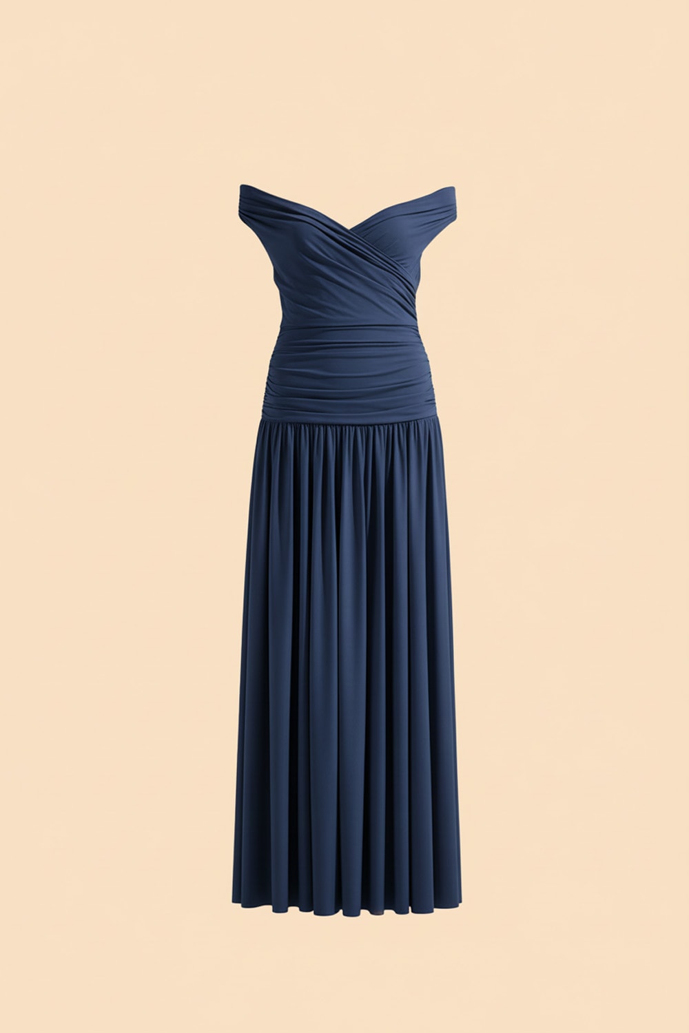 Vestido midi velure Marinho