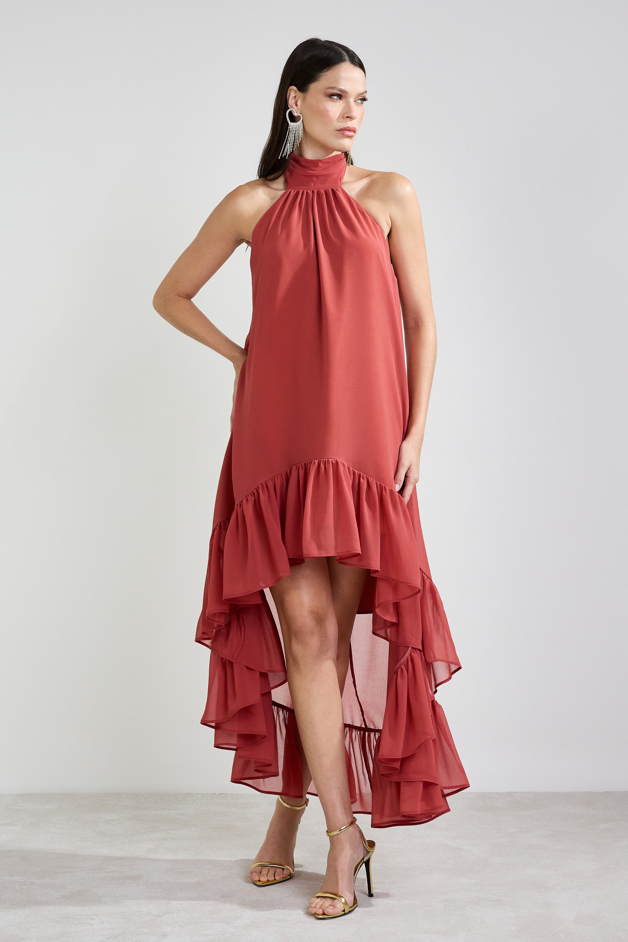 Vestido mullet harmony Terracota