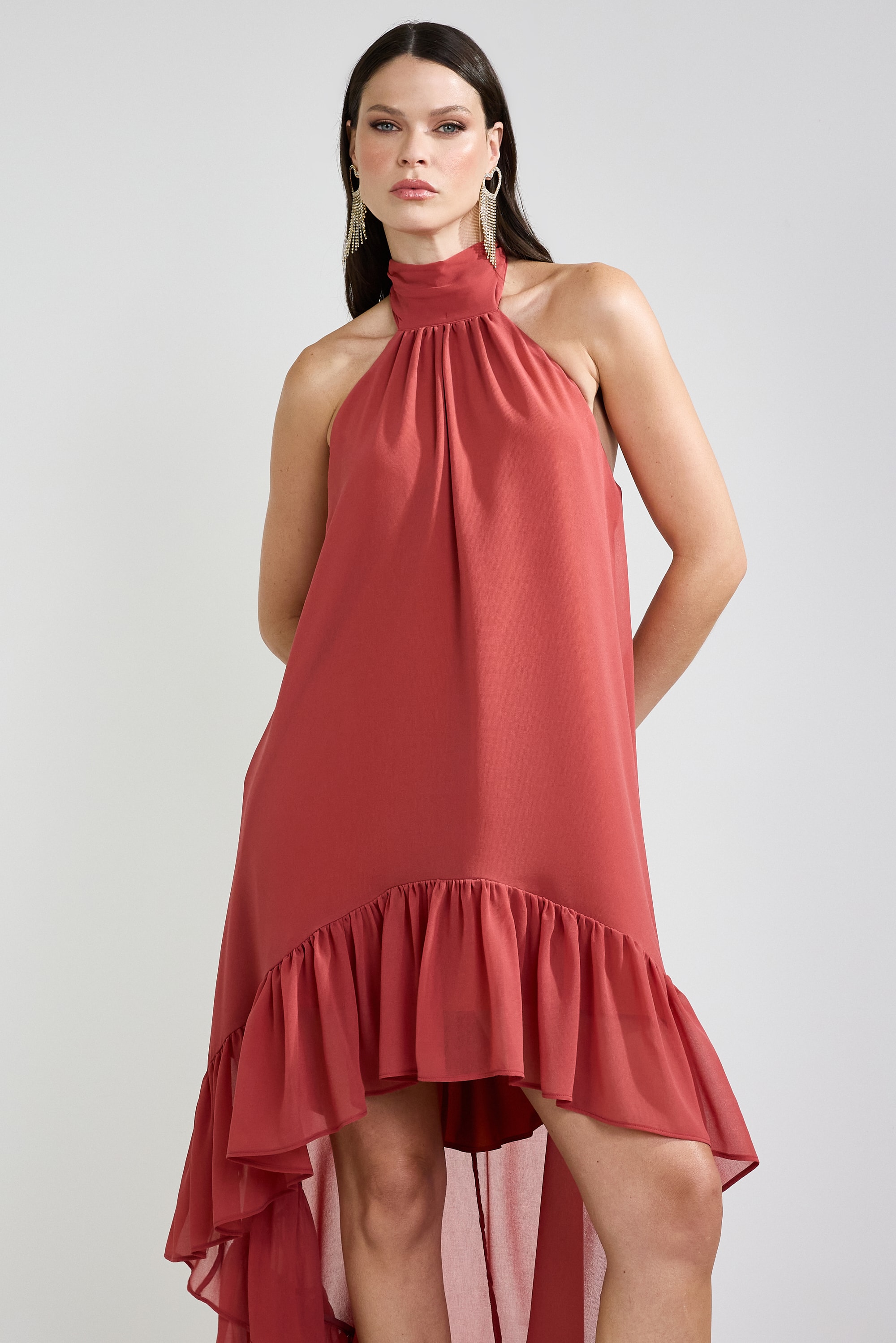 Vestido mullet harmony Terracota