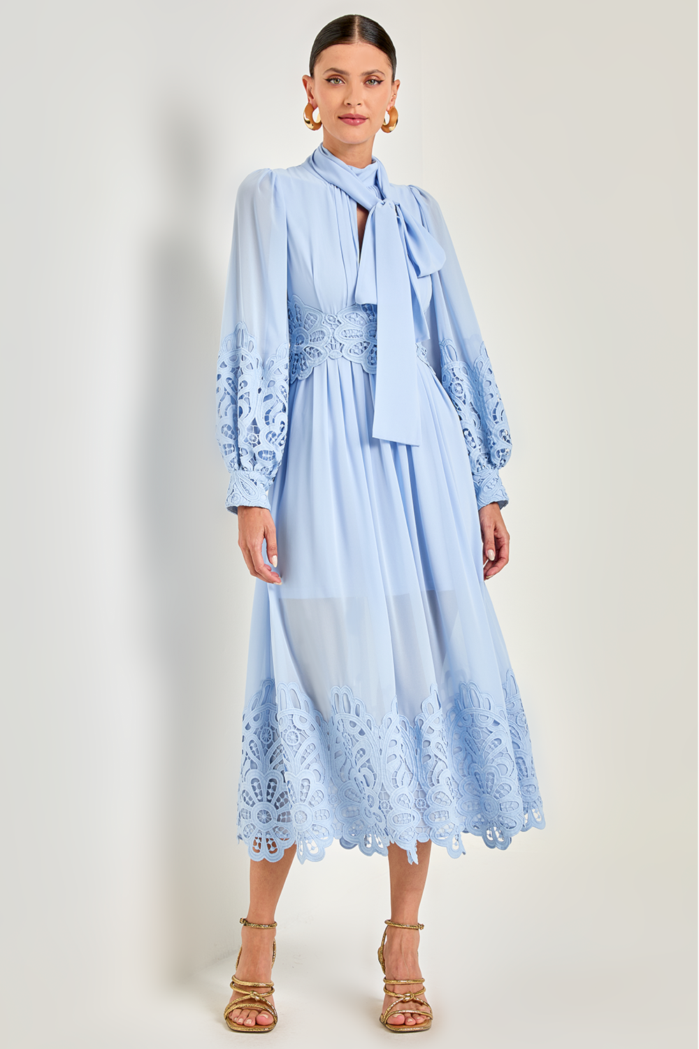 Vestido romantic tie Azul Bebe