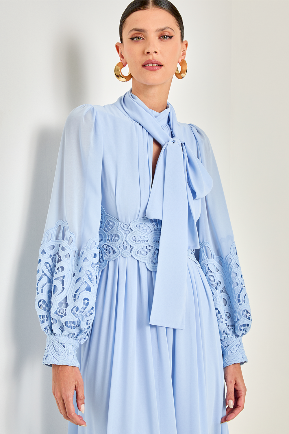 Vestido romantic tie Azul Bebe