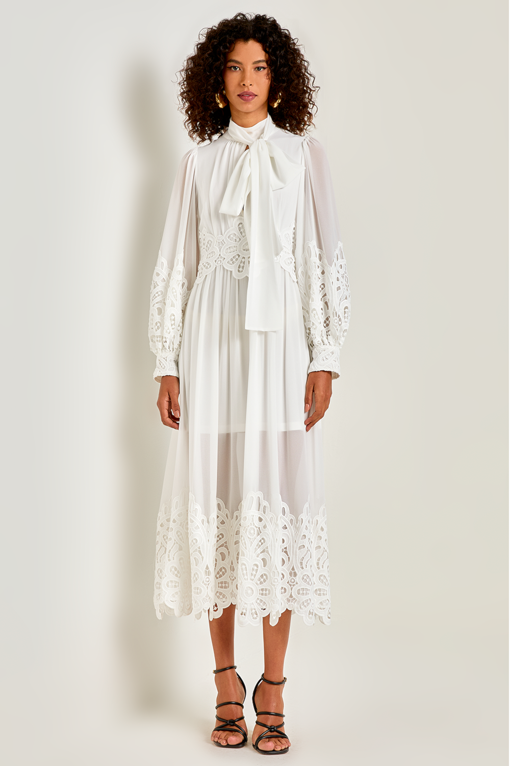Vestido romantic tie Off-White